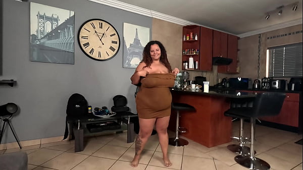 Stripping and pouring milk all over my giant tits and BBW body