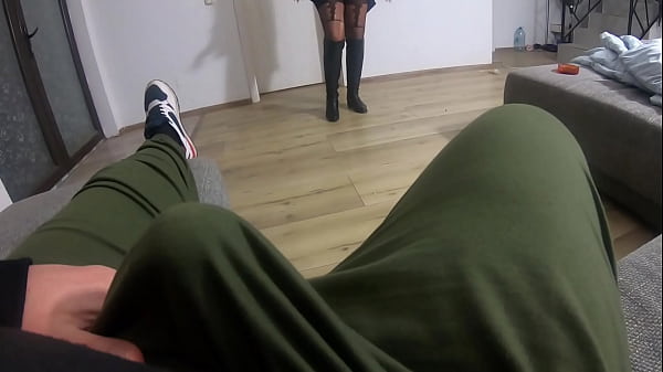 Blowjob in Black Pantyhose & Downjacket – Cum All Over My Puffy Coat 254- preview