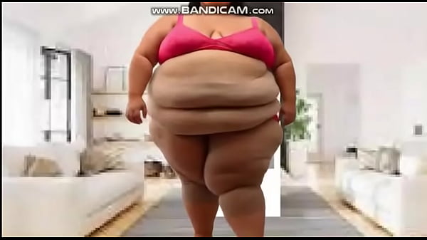 Short Cute 325# Latina jogs, does sit-ups and star jumps with all her rippling juicy fat (Solo, AI-Generated, G04b)