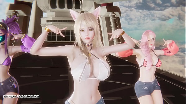 [MMD] Unis – Curious Ahri Akali Seraphine Hot Kpop Dance League of Legends Uncensored Hentai