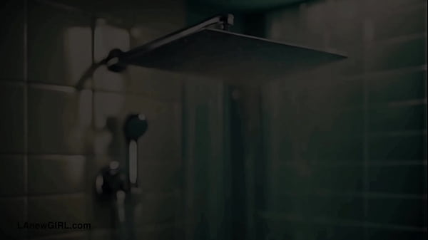 Striking brunette talent took a shower