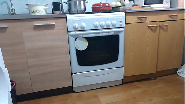 A girl in beautiful lingerie was filmed in the kitchen as she cooks for her subscriber, who will have a hot time with her.