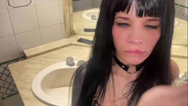 Submissive Slut gets Hard Sex, Slaps, and Humiliation in the bathroom!