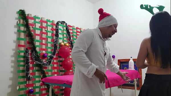 Yours is so big and thick! At first, the bitch couldn’t handle my thick cock, but in the end, I fucked her like a whore. A special fuck during a Christmas massage at the massage parlor.