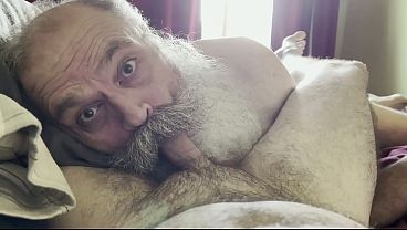 Big Bearded Grandpa Sucking Cock