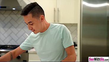 Bratty stepsister sucks my big dick instead of sucking and licking banana