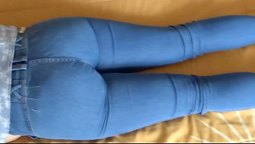 My stepmother gives me her ass and tits to cum on, two big loads, I love her big cock.