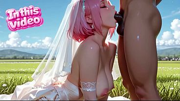 Sakura fucks Naruto right before her wedding with Sasuke. anime hentai Ai generated 3d