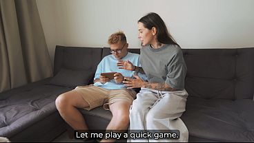 Step Mom Skips Step Son’s School for Taboo Handjob and Creampie