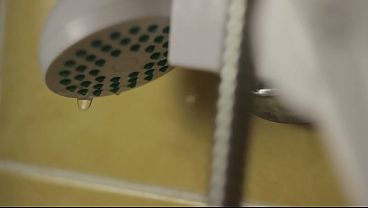 the young stallion let off steam in the shower