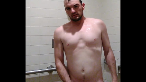 Wacking off in the locker room shower