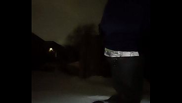 Anal fuck outside at -30°C! Anal sex in the north of Russia! I almost froze my ass off!