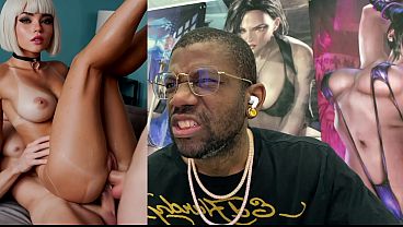 Beautiful Tan Tits Whore Getting Double Penetrated, Public Cum Covering An Ebony Slut, Cum Covered Milf, Tight Bald Pussy POV Dildo Fucking, AI Generated