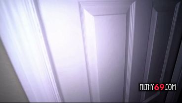 Blonde stepsister got caught masturbating and gets fucked – Jessie Saint