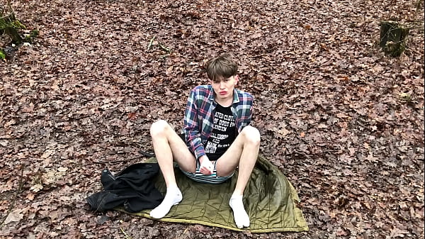 Camping with Daddy Outdoor /daddy Filmed me & CUM AS VULCANO / Cute Boy