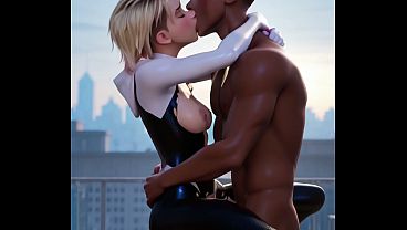 Gwen Stacy and Miles Morales from Spider Man The Spider – Verse 3D Porn animation