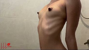 Join me! Cold Shower Nipple Tease by Petite Asian Girl – Her Small Tits get Goosebumps while she plays with her Stiff Nipples – LittleLewdLuna & her Wet Body Close up in Amateur Solo Shower Tease