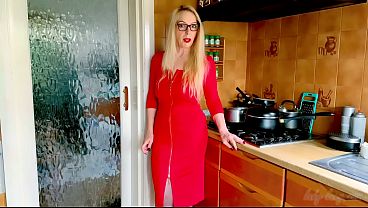 Lady Lucy Flaunting her Curves in Sexy Red Dress and High Heels