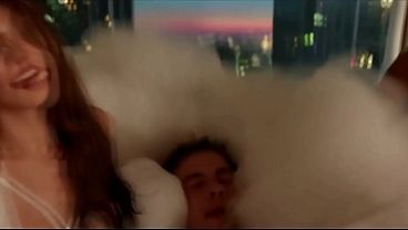 Latina stepsis got inside a coffin on Halloween to surprize stepbro