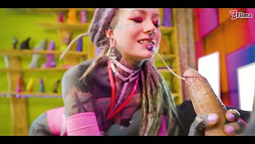 Monster COCK BUTT reaming greedy trippy HIPPIE bitch