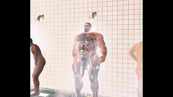muscle bear urschel and teammates shower in football locker room