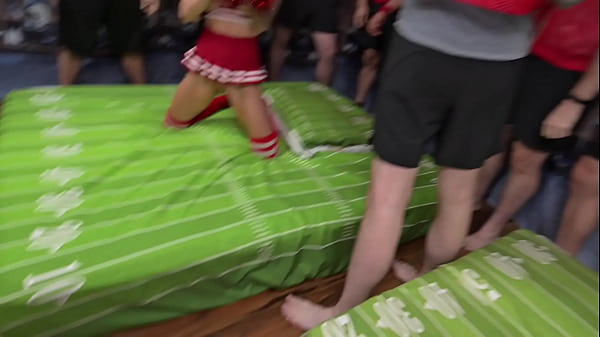 My Entire Football Team Gangbangs Cheerslut In Every Hole