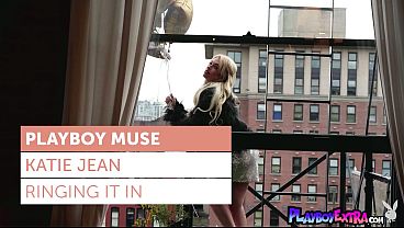 Sexy small tits Canadian blondie Katie Jean stripping and waiting new year