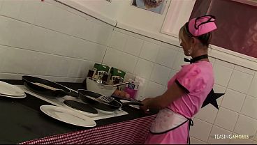 The blonde milf cook loves group sex so she invites her friends to her kitchen