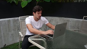 while I’m on the computer stressed out from work the Colombian slut comes to make me relax