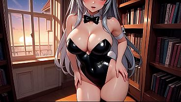 4-on-1 Gangbang Sayoru Kaga (Bunny Girl Senpai) Hard Anal Double Penetration in the Library – Hentai AI Generation Anal