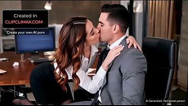 AI Generated office woman using skirt and stockings fucking with coworker