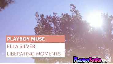 Awesome big tits British blondie Ella Silver presenting hot striptease