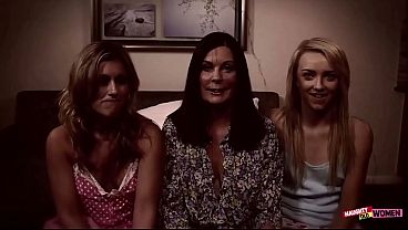Being very cunning the mature lesbian lures two sexy chicks into an arousing threesome action