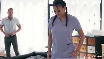 Big tits babe giving client a full nuru massage experience