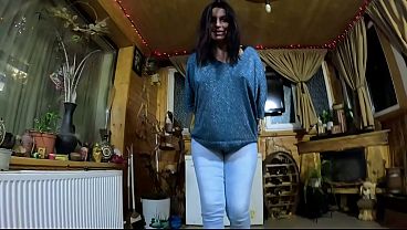 Cameltoe MILF Twerks in Jeans – Blowjob & Cum All Over My Puffy Jacket 334