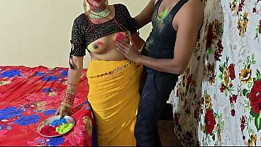 Holi Colour : Dever Bhabhi celebration Holi fuck clear hindi audio