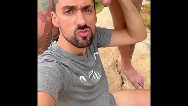 Hot daddies sucking each other big cock outdoors