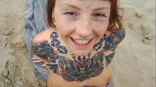 RISKY BLOWJOB SEX AND MASTURBATION ON NUDIST BEACH