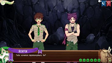 Scene 4 – Yoichi licked Keitaro ass in the cave and helped him cum (russian voice)