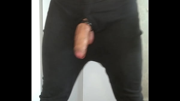 Stand-up oily wank in my thermals with my balls bouncing everywhere makes me bust an 8 DAY LOAD!