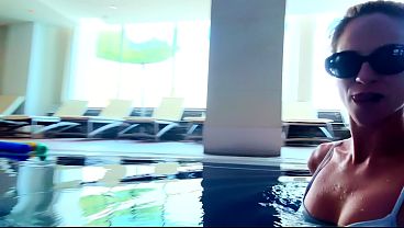 Sweating in the hotel Sauna