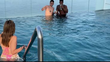 Teen DP after the pool, BBC and Colombian guy