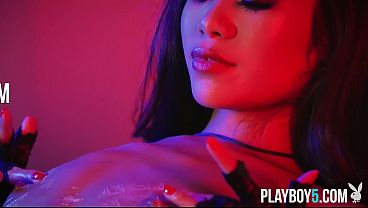 Vietnamese teen beauty Vina Sky in a late night softcore porn video