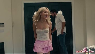 Blonde teen got cheated,fucks stepdads bf to makes it even