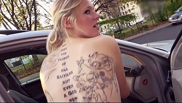 Crazy Exhibitionist Drives Naked At Day Time and Fucks Guy