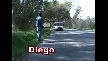 Gay threesome in public outdoors