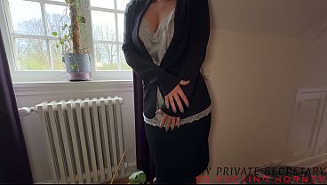 my private secretary in sexy high heels uses boss dick to get cum pussy