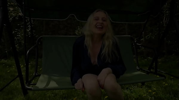 Prolapse milf is fingering and fisting her hot pussy outdoor