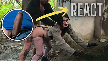 React: Goth Chick Glasses Gets Rough Fucked by Massive Dick & Pisses All Over It POV