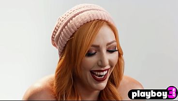 Redhead MILF pornstar enjoyed masturbation after interview for the Playboy
